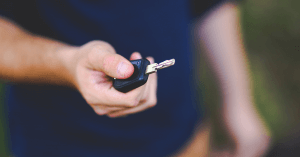 person holding keys