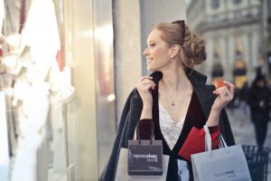 Lady window shopping